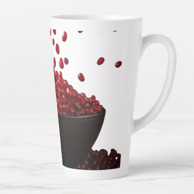 Pomegranate Illustration – Elegant Fruit Design Latte Mug (Right)