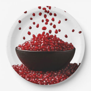Pomegranate Illustration – Elegant Fruit Design Paper Plate