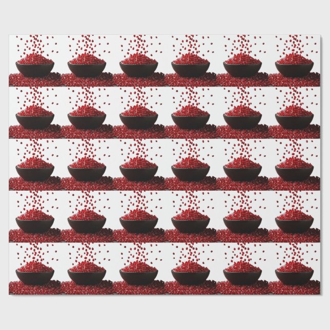 Pomegranate Illustration – Elegant Fruit Design Wrapping Paper (Flat)