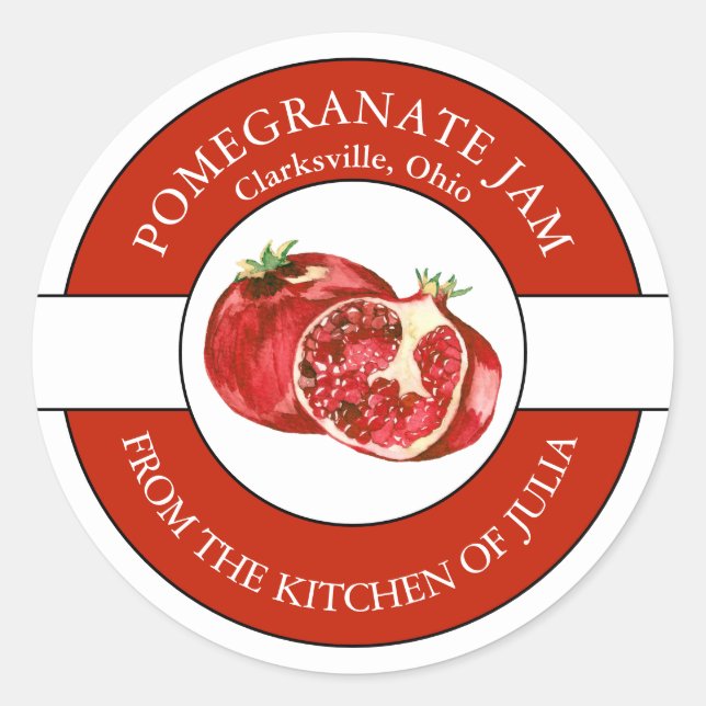 Pomegranate Jam Label  (Front)