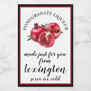 Pomegranate Liqueur Mini Bottle Label  