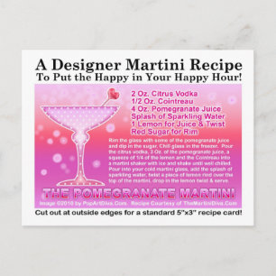 Pomegranate Martini Recipe Postcard