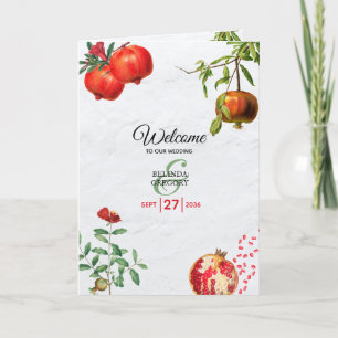 Pomegranate Mediterranean Wedding Order of Service Programme