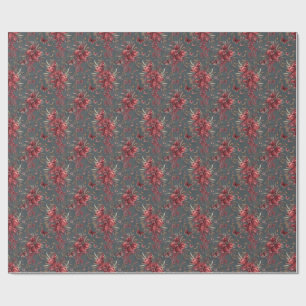  Pomegranate & Olive Botanical Wrapping Paper