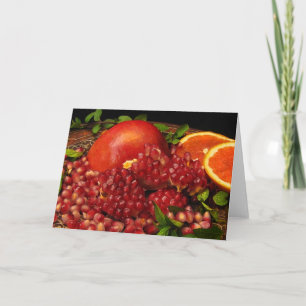 Pomegranate, Orange and Mint Card