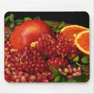Pomegranate, Orange and Mint Mouse Mat