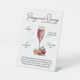 Pomegranate Orange Champagne Cocktail Pedestal Sig Sign