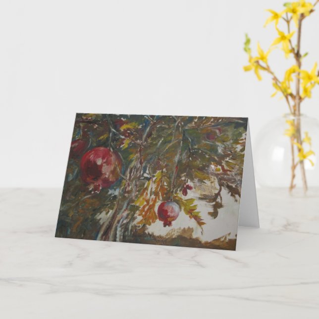 Pomegranate painting card (Yellow Flower)