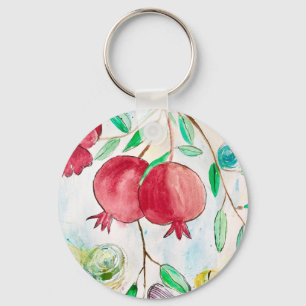 Pomegranate painting pomegranate art Wall art Key Ring