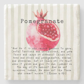 Pomegranate Quran Verse Stone Coaster