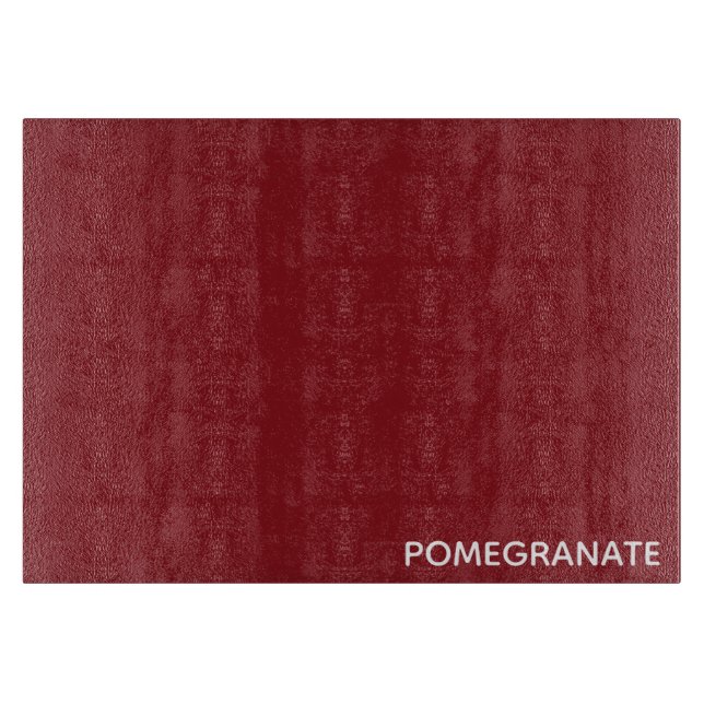 Pomegranate red colour name cutting board (Front)