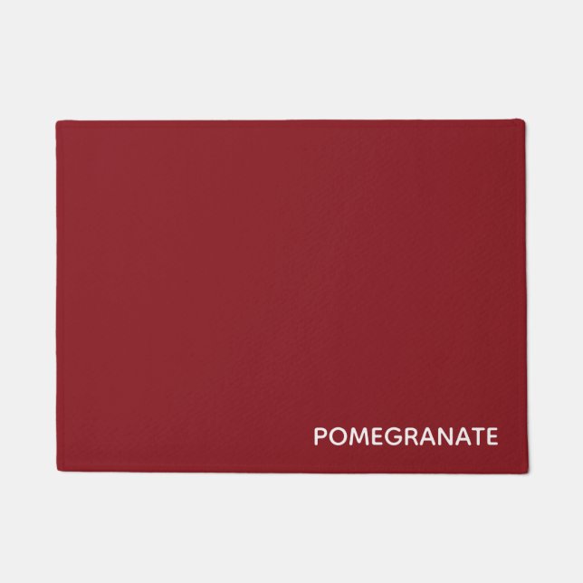 Pomegranate red colour name doormat (Front)