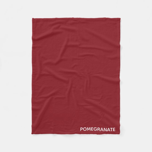 Pomegranate red colour name fleece blanket (Front)