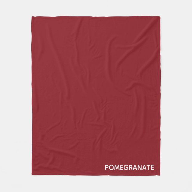 Pomegranate red colour name fleece blanket (Front)