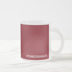 Pomegranate red colour name frosted glass coffee mug