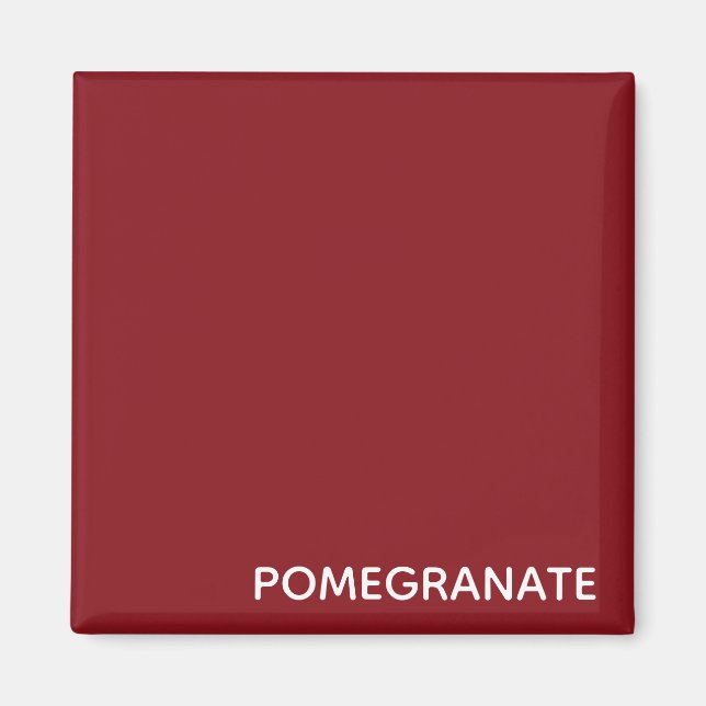 Pomegranate red colour name magnet (Front)