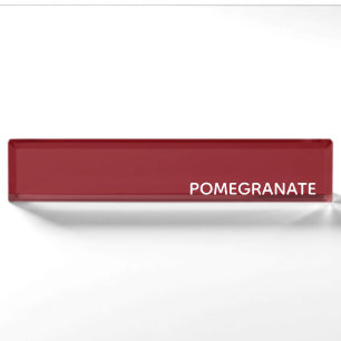 Pomegranate red colour name nameplate