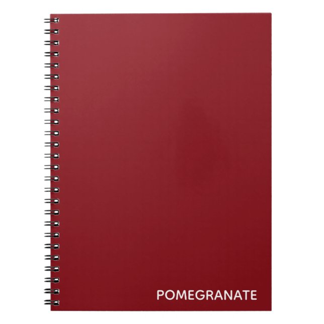 Pomegranate red colour name notebook (Front)