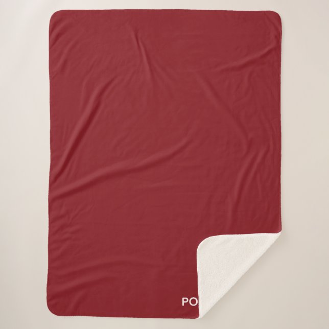 Pomegranate red colour name sherpa blanket (Front)