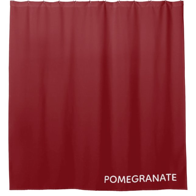 Pomegranate red colour name shower curtain (Front)