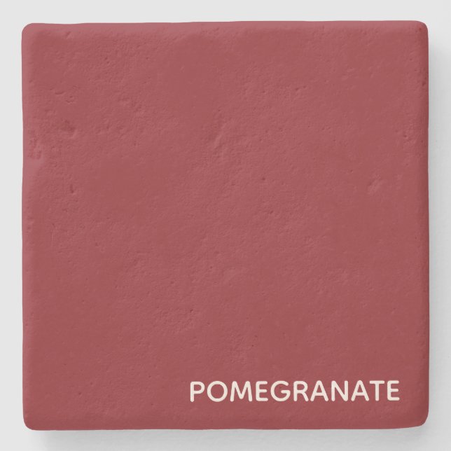 Pomegranate red colour name stone coaster (Front)