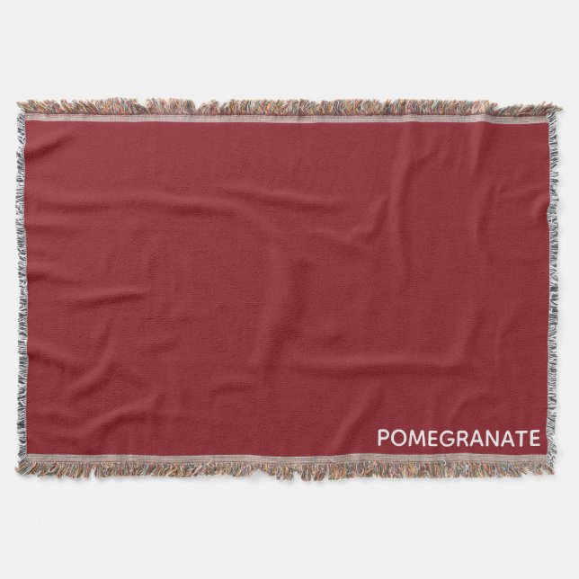Pomegranate red colour name throw blanket (Front)