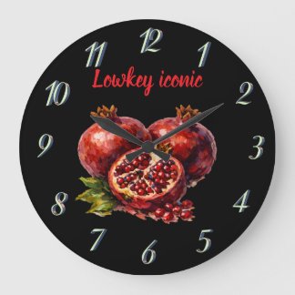 Pomegranate Red Stylish Gift Vibrant Large Clock
