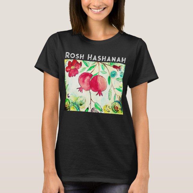 Pomegranate Rosh Hashanah Fruit Shana Tova T-Shirt (Front)