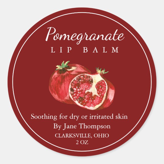 Pomegranate Salve / balm Label (Front)