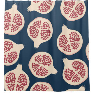 Pomegranate seamless pattern,background with pomeg shower curtain