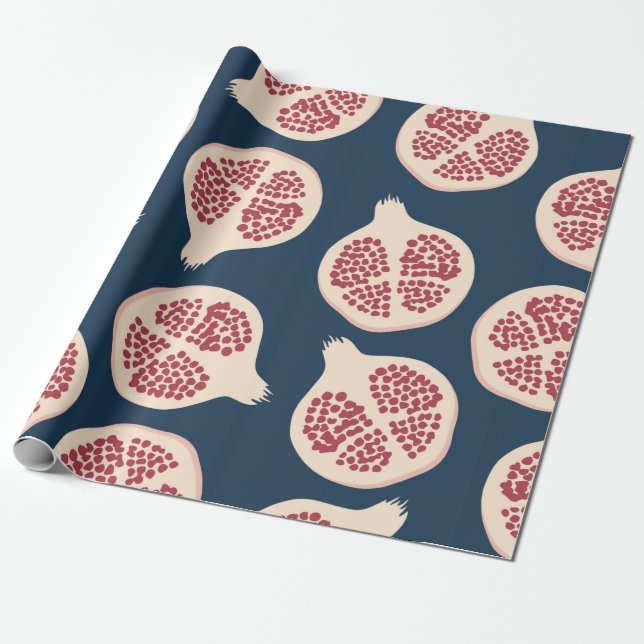 Pomegranate seamless pattern,background with pomeg wrapping paper (Unrolled)