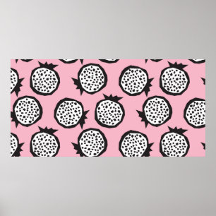 Pomegranate seamless pattern in modern abstract st poster