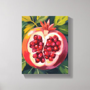 Pomegranate Seeds Fruit Painting Canvas Print