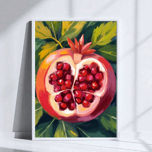 Pomegranate Seeds   Fruit Painting Poster