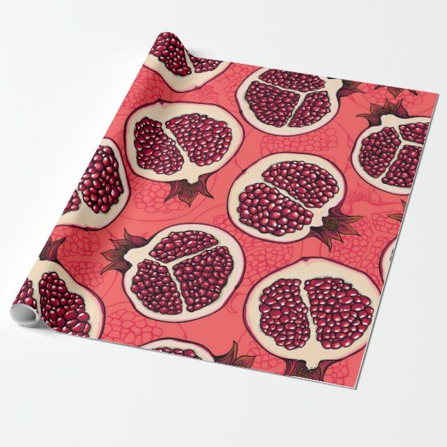 Pomegranate slices 2 wrapping paper (Unrolled)
