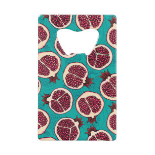 Pomegranate slices on turquoise
