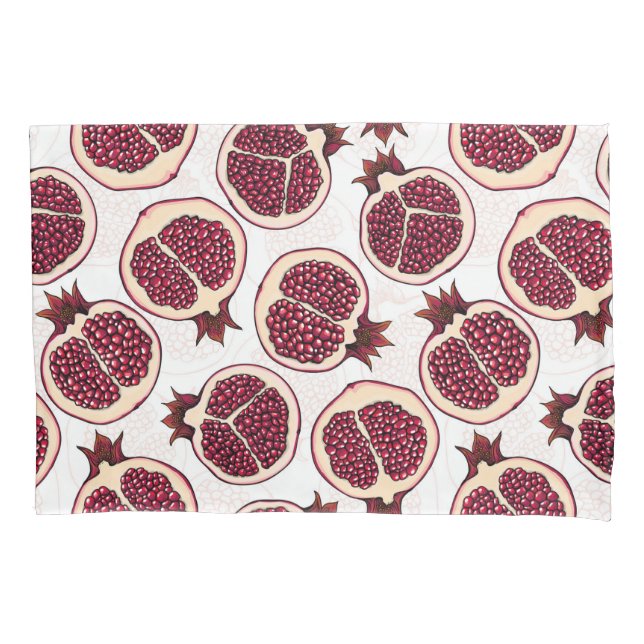 Pomegranate slices on white pillowcase (Front)