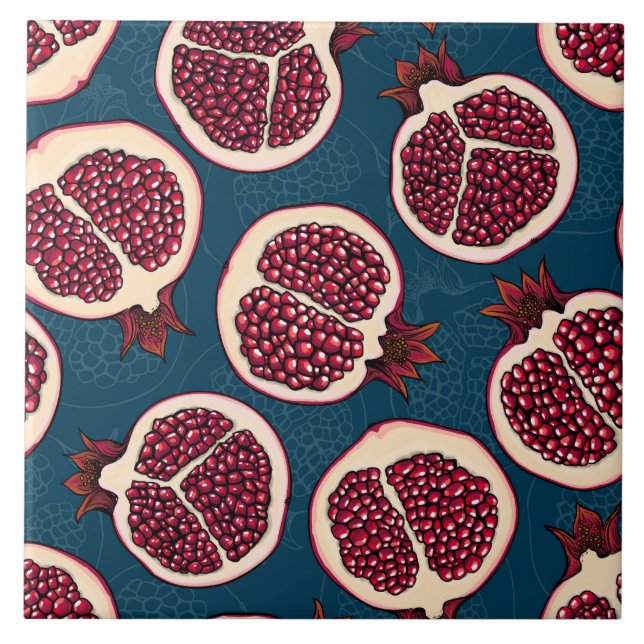 Pomegranate slices tile (Front)