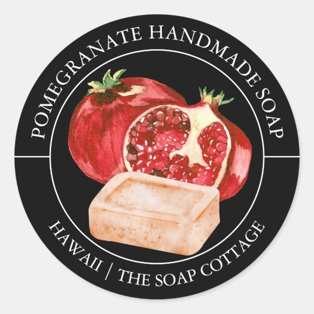 Pomegranate Soap label (Front)
