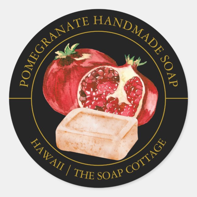 Pomegranate Soap label (Front)
