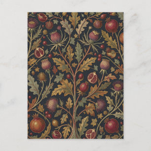 Pomegranate Thistle Botanical Pattern Postcard