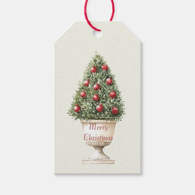 Pomegranate Tree Christmas Gift Tags (Front)