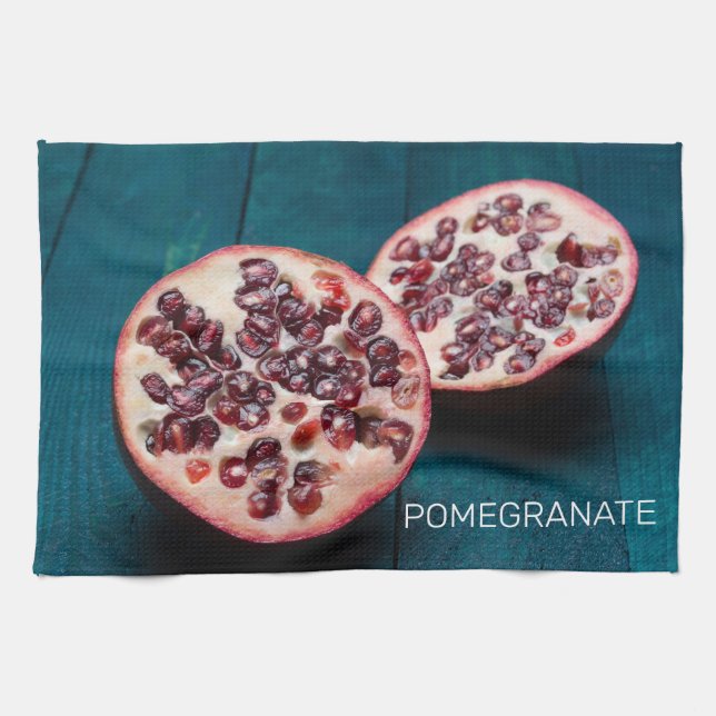 Pomegranate Vegan Fruit Gourmet Foodie Souvenir Tea Towel (Horizontal)