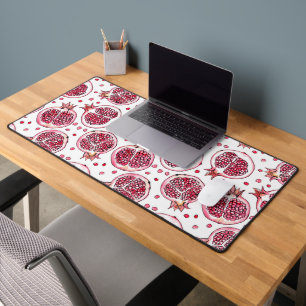 Pomegranate watercolor and ink pattern desk mat
