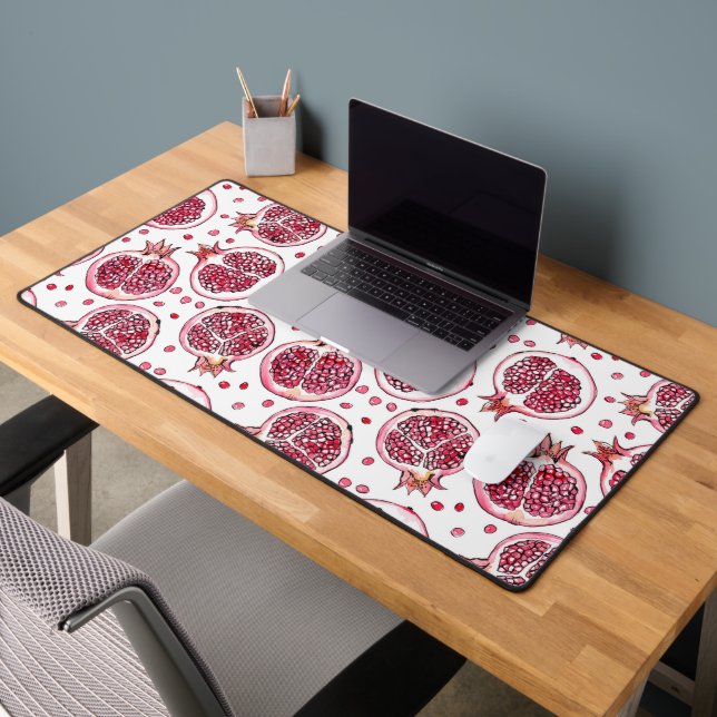 Pomegranate watercolor and ink pattern desk mat (Office 2)