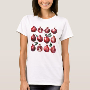 Pomegranate Watercolor Art T-Shirt