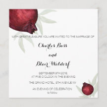 Pomegranate wedding invitation