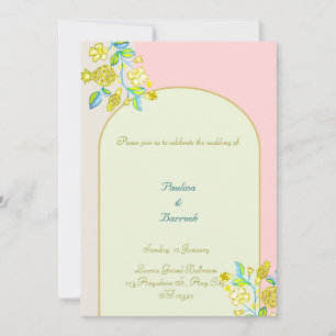 pomegranate wedding invitation