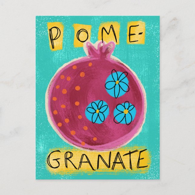 Pomegranate Whimsy Postcard (Front)