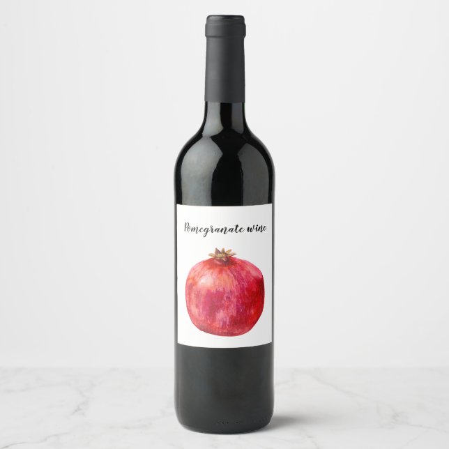 Pomegranate wine label. wine label (Front)